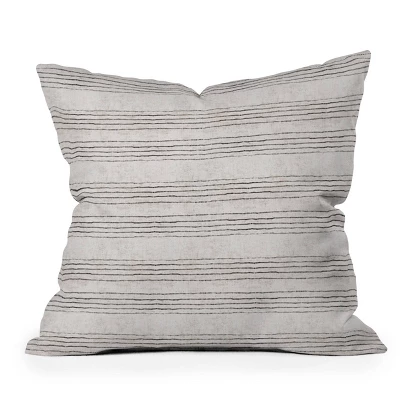 Holli Zollinger Linen Stripe Rustic Outdoor Throw Pillow Black/White - Deny Designs - Image 4