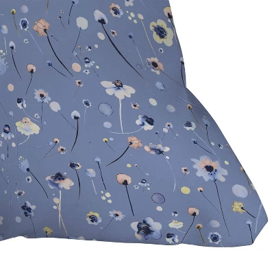 16"x16" Ninola Design Soft Flowers Square Throw Pillow Blue - Deny Designs - Image 2