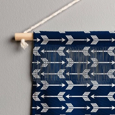 Little Arrow Design Co Arrows On Navy Wall Hanging Landscape Tapestries Black - Deny Designs - Image 2