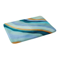 Vivien Yip Abstract Fluid Bath Mat Blue - Deny Designs
