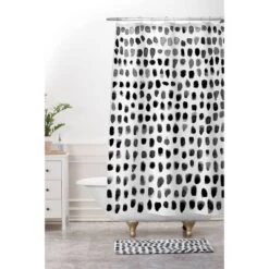 Summer Sun Home Art Dots Memory Foam Bath Mat White - Deny Designs