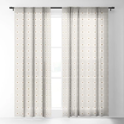 Iveta Abolina Donate Cream Single Panel Sheer Window Curtain - Deny Designs