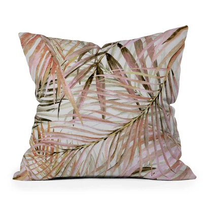 Marta Barragan Camarasa Leaf Outdoor Throw Pillow Pink - Deny Designs - Image 3