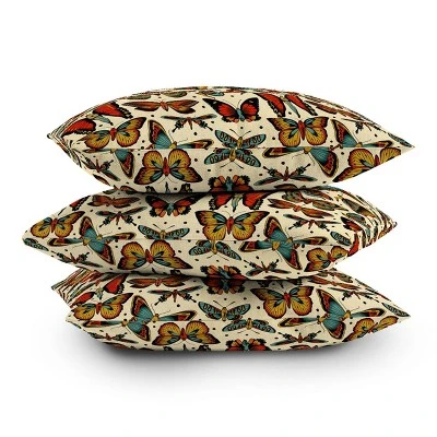 Cecitattoos Butterflies Outdoor Throw Pillow - Deny Designs - Image 2