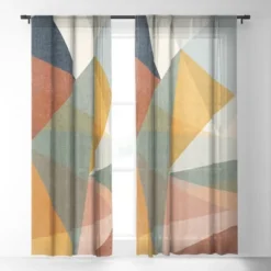 Little Arrow Design Co Modern Triangle Mosaic Multi Single Panel Sheer Window Curtain - Deny Designs