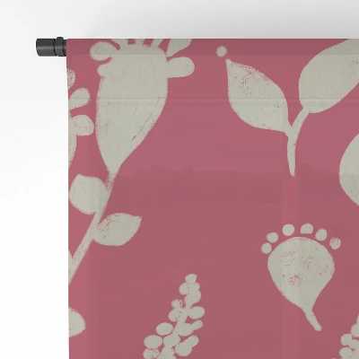 Viviana Gonzalez Floral Magenta Vibes Single Panel Sheer Window Curtain - Deny Designs - Image 3