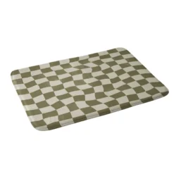 Warped Checkerboard Memory Foam Bath Mat - Deny Designs