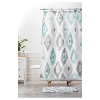 Social Proper Quiet Ikat Cushion Bath Mat Blue - Deny Designs - Image 3