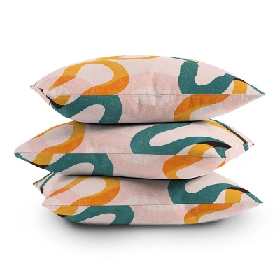 Thirty One Illustrations Streamers Square Throw Pillow Pink - Deny Designs - Image 3