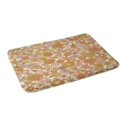 34"x21" Jenean Morrison Checkered Past Memory Foam Bath Mat Coral - Deny Designs