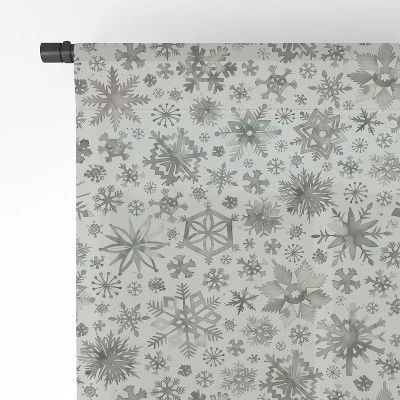 Ninola Design Winter Stars Snowflakes Gray 50" X 64" Single Panel Sheer Window Curtain - Deny Designs - Image 3