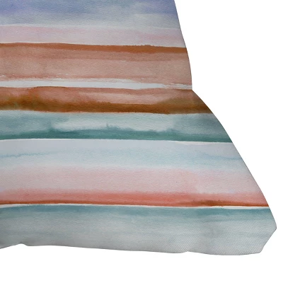 Ninola Design Relaxing Stripes Outdoor Throw Pillow Copper/Turquoise - Deny Designs - Image 2