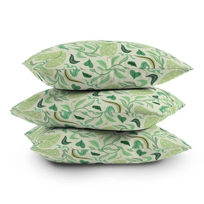 16"x16" SunLee Art Playful Square Throw Pillow Green - Deny Designs - Image 3