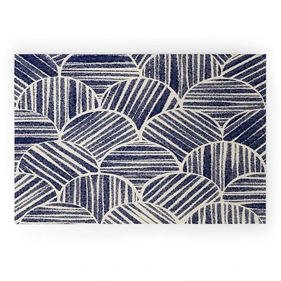 Alisa Galitsyna Navy Blue Striped Pattern Welcome Mat - Society6 - Image 5