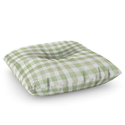Ninola Design Watercolor Gingham Salad Green Floor Pillow - Deny Desings - Image 5