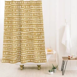 Alisa Galitsyna Simple Hand Drawn Pattern XI Shower Curtain Yellow - Deny Designs