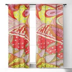Rosie Brown Swirls 84" X 50" Single Panel Blackout Window Curtain - Deny Designs