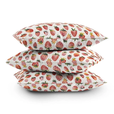 Ninola Design Strawberries Countryside Summer Outdoor Throw Pillow Red - Deny Designs - Image 2