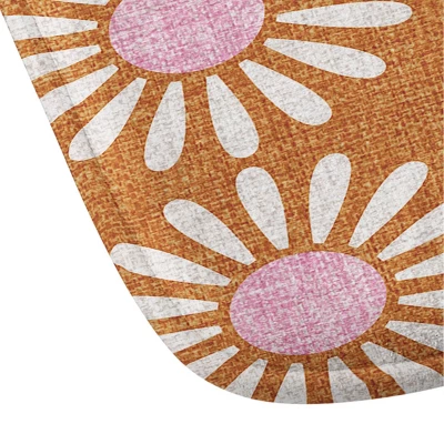 Schatzi Brown Retro Jumbo Daisy Heavy Memory Foam Bath Mat Pink - Deny Designs - Image 2