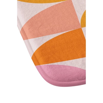 June Journal Mid Century Modern Geometry Memory Foam Bath Mat Orange - Deny Designs