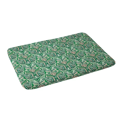 34"x21" Jenean Morrison Mirror Image Memory Foam Bath Mat Green - Deny Designs