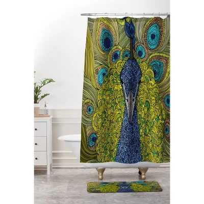 24" X 36" Mr Pavo Real Bath Rug Blue - Deny Designs