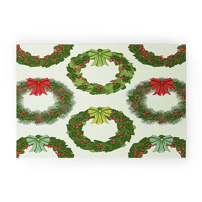Sabine Reinhart Christmas Wreaths Welcome Mat - Society6 - Image 5