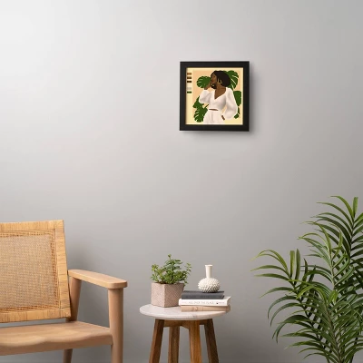 Nawaalillustrations Girl In White Framed Wall Art Black - Deny Designs - Image 4
