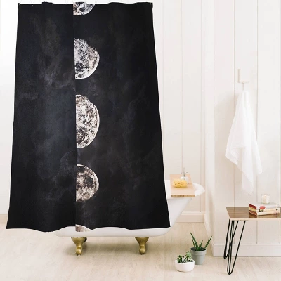 Emanuela Carratoni Mystery Moon Shower Curtain Black/White - Deny Designs