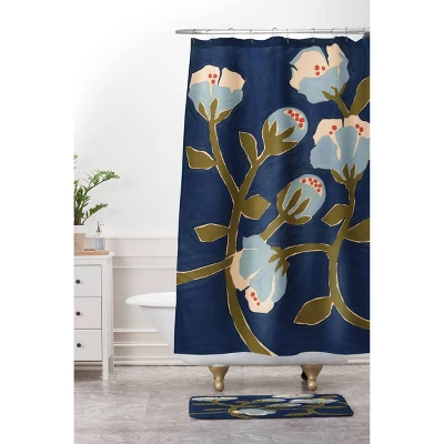 Megan Galante Blue Perennial Shower Curtain Blue - Deny Designs - Image 2