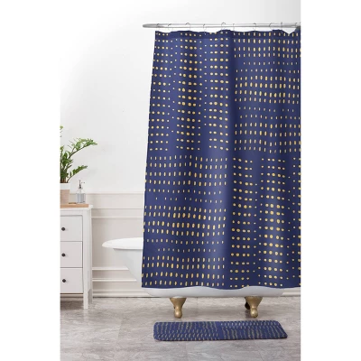 Alison Janssen Boho Poppies Shower Curtain Blue - Deny Designs - Image 2
