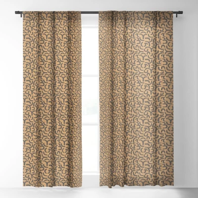 Little Arrow Design Co Cosmo Tile Stone Single Panel Sheer Window Curtain - Deny Designs