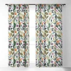 Marta Barragan Camarasa Wild Colorful Jungle FN5 Single Panel Sheer Window Curtain - Deny Designs