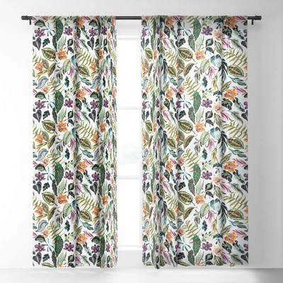 Marta Barragan Camarasa Wild Colorful Jungle FN5 Single Panel Sheer Window Curtain - Deny Designs