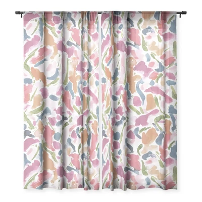 Jacqueline Maldonado Synthesis Raspberry Single Panel Sheer Window Curtain 120" X 50" - Deny Designs - Image 2