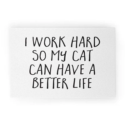 EnvyArt Cat Better Life Looped Vinyl Welcome Mat - Society6 - Image 5