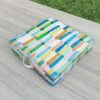 Jacqueline Maldonado Dreamy Watercolor Dashes Multi Outdoor Floor Cushion - Deny Designs