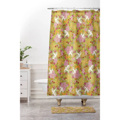 Alja Horvat Birds Flowers Memory Foam Bath Mat- Deny Designs - Image 3
