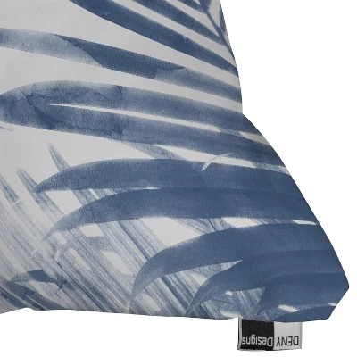 Emanuela Carratoni Serenity Palms Throw Pillow Blue - Deny Designs