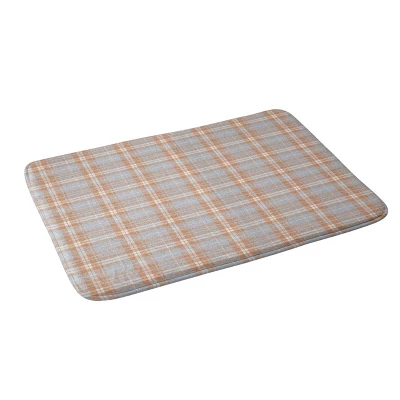 34"x21" Little Arrow Design Co Fall Plaid Warm Memory Foam Bath Mat Orange - Deny Designs