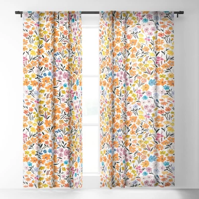 Marta Barragan Camarasa Flowery Meadow Colors Single Panel Sheer Window Curtain - Deny Designs