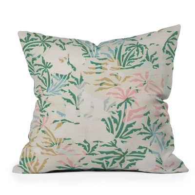 Evamatise Tropical Jungle Landscape Abstraction Outdoor Throw Pillow Beige - Deny Designs - Image 6