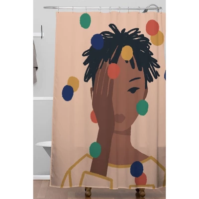 Sabrena Khadija Missing Shower Curtain Pink - Deny Designs