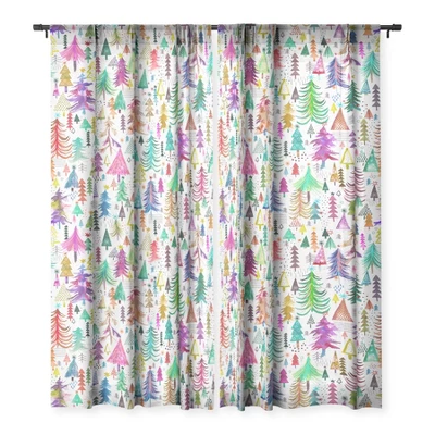 Ninola Design Christmas Trees Simply Modern Single Panel Sheer Window Curtain - Deny Designs - Image 2
