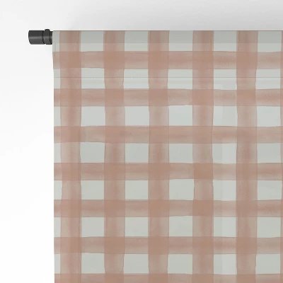 Little Arrow Design Co Watercolor Plaid Terracotta Single Panel Sheer Window Curtain - Deny Designs - Image 3