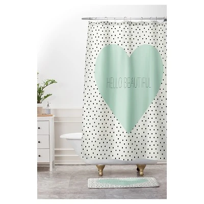 Allyson Johnson Hello Beautiful Heart Cushion Bath Mat Mint - Deny Designs - Image 2