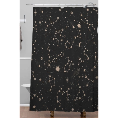 Iveta Abolina Starry Night Shower Curtain Black - Deny Designs