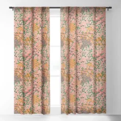 Holli Zollinger Bengal Maya Floral Single Panel Sheer Window Curtain - Deny Designs