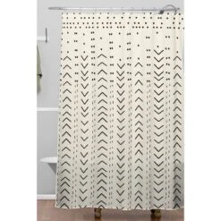 Iveta Abolina Mud Cloth Inspo VIII Shower Curtain White - Deny Designs
