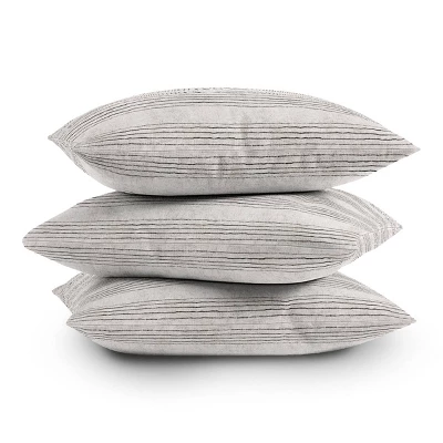 Holli Zollinger Linen Stripe Rustic Outdoor Throw Pillow Black/White - Deny Designs - Image 2
